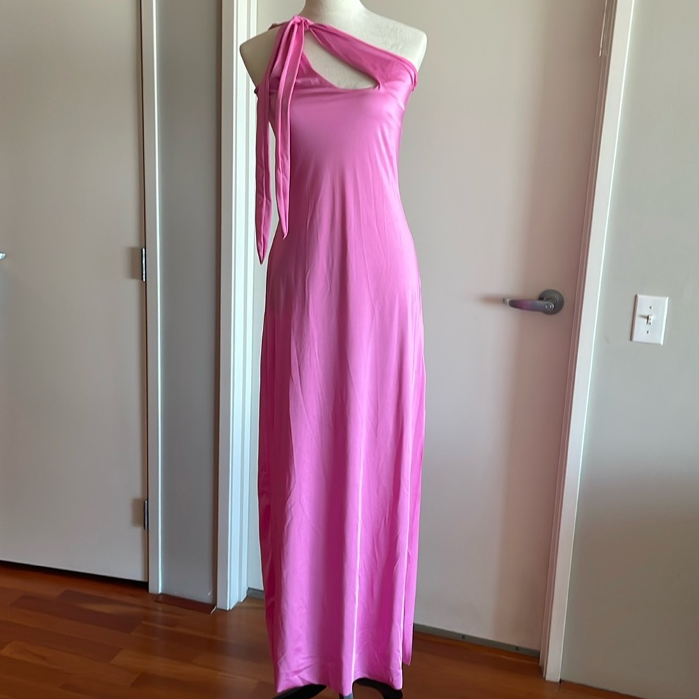 BAOBAB Taki One-Shoulder Pink Maxi Dress NWT Bubblegum